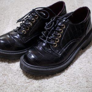 Black Madden Girl Chunky Oxfords, Size 7